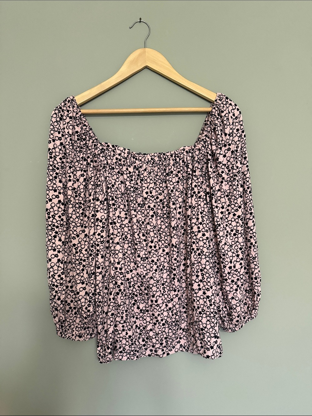 Boden Pink Floral Off-Shoulder Peasant Top
